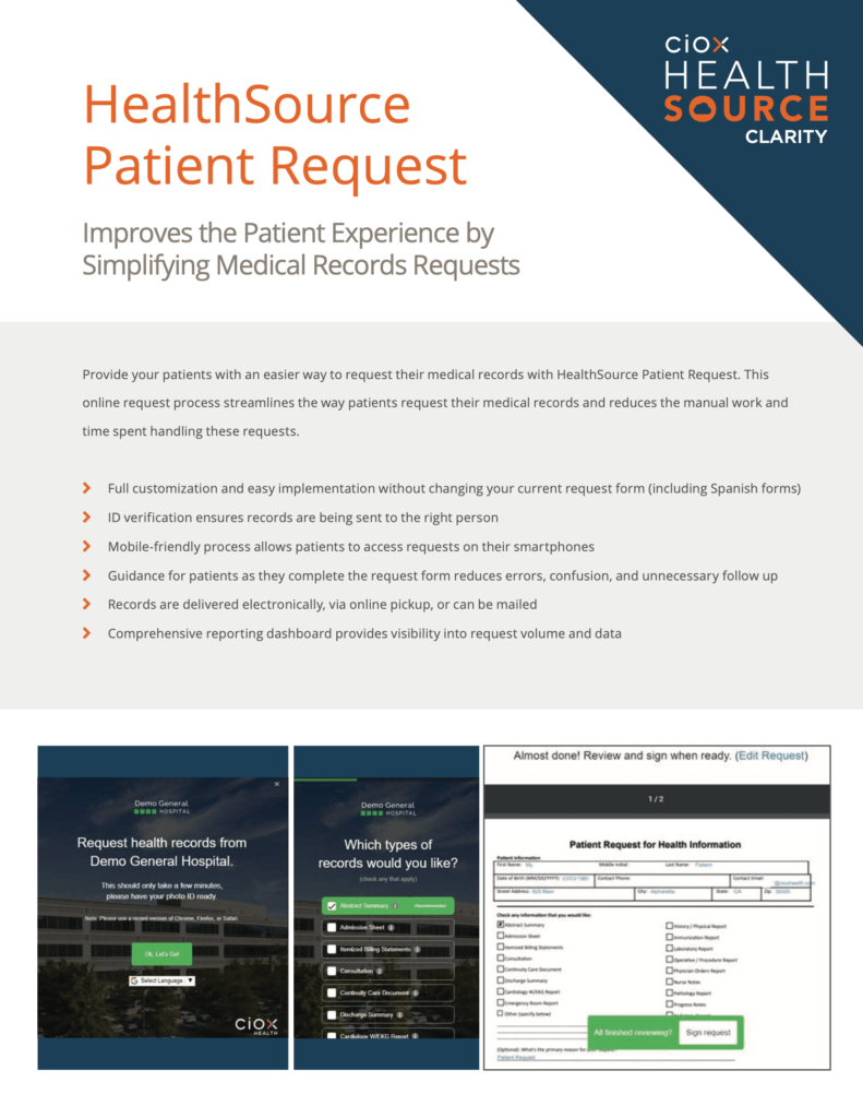 healthcare patient request
